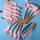 Kit Completo Jogo Utensílios de Cozinha Luxo 19 Peças em 3 Cores diferentes.
