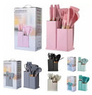 Kit Completo Jogo Utensílios de Cozinha Luxo 19 Peças em 3 Cores diferentes.
