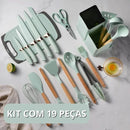 Kit Completo Jogo Utensílios de Cozinha Luxo 19 Peças em 3 Cores diferentes.