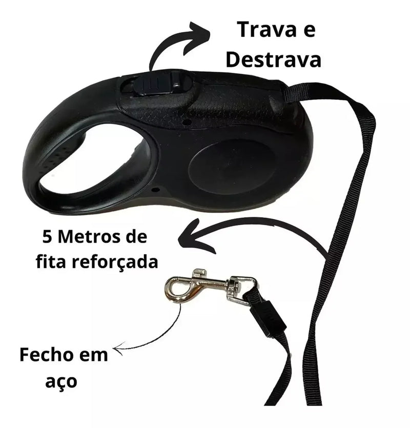 Coleiras Guia Retráteis e flexíveis