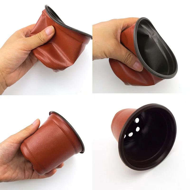 Kit com 20 Vasos Plásticos com Bandeja – Cultive com Facilidade e Estilo em Casa ou no Jardim!
