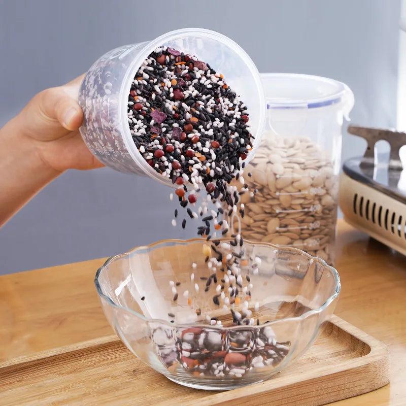 Kit 4 Potes Herméticos Transparentes – Organizadores de Alimentos para Cozinha | Grande Capacidade, à Prova de Umidade